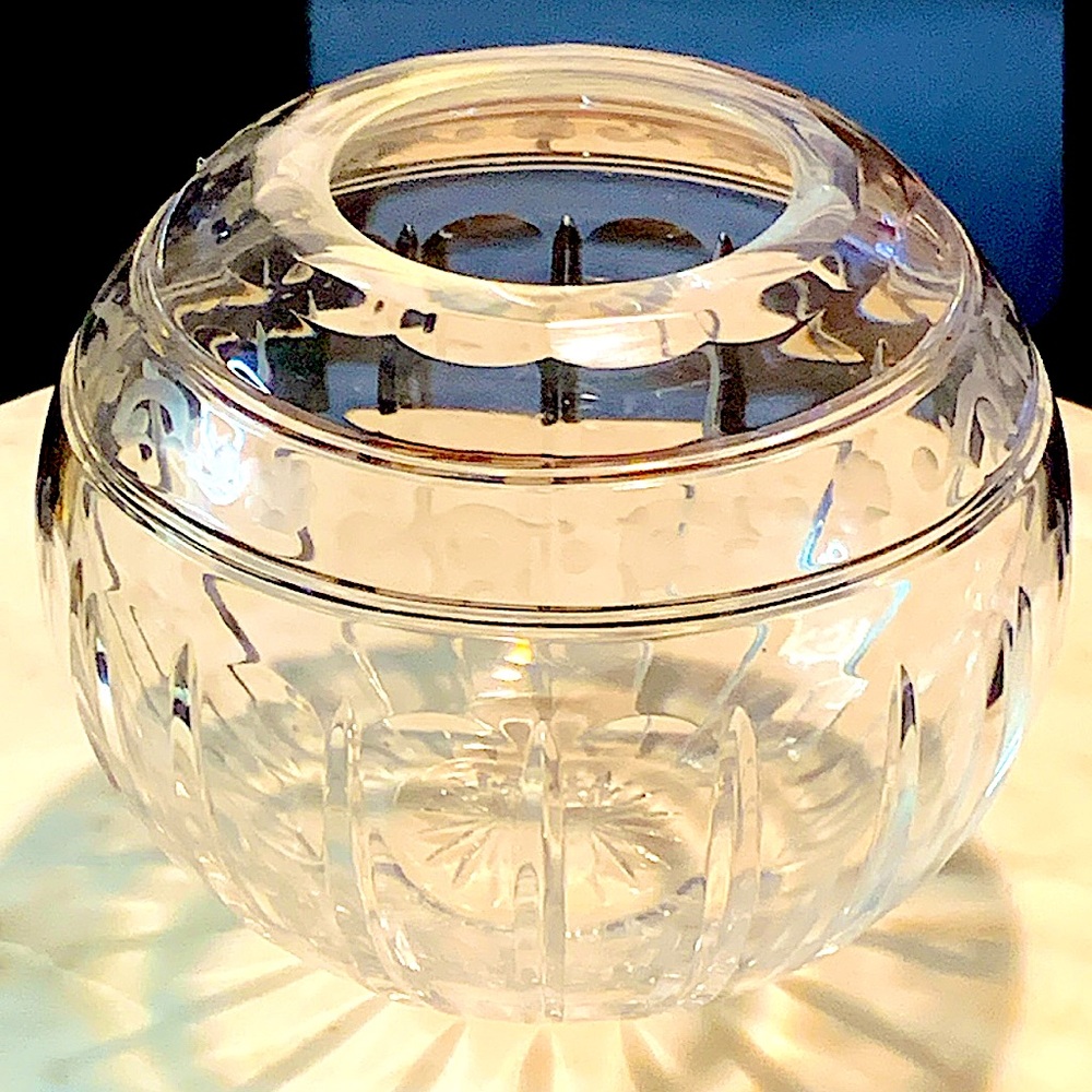 WEDGWOOD MONARCH ROSE BOWL CRYSTAL VINTAGE 7 INCH ROUND - Picture 5 of 12